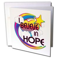 3dRose I Believe In Hope Cute Believer Design - Greeting Cards, 6 x 6 inches, set of 6 (gc_166585_1)