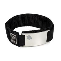 Heart STENTS Sport Medical ID Alert Bracelet with Black Adjustable Wrist Band Wrist Band.