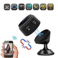 AMVP Mini Spy Camera WiFi Hidden Camera HD 1080P 6 LED Infrared Indoor Home Security Cameras, 150° Wide-Angle Lens Night Vision Motion Detection Portable Nanny Camera with 360° Magnetic Bracket