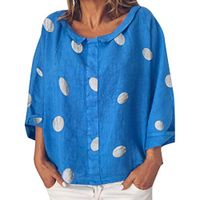 Kiminana Women Shirt,Women's Casual Boho Printing Half Sleeve T Shirts Lose Tank Tops Blue