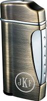 Personalized Nolet Satin Nickel Wind-Resistant Torch Flame Lighter - Free Engraving (Roman Monogram)