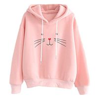 Kemilove 2018 New Women Autumn Long Sleeve Cat Printing Hooded Sweatshirt Blouse Tops Sweatshirt