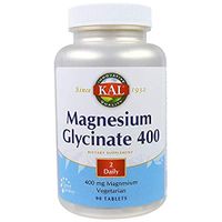 KAL - Magnesium Glycinate 400 - Dietary Supplement - 400mg (90 Tablets) | 2-Pack