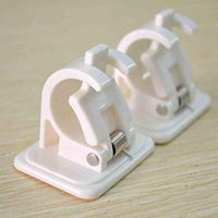 Ywoow Self Adhesive Hooks Curtain Rod Bracket Pole Drapery Hook Holders Curtains 4PCS US Warehouse Sending