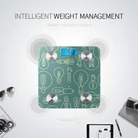 Bluetooth Electric Scale Art Cartoon Shining Bulb Light Weight Scale Bluetooth Body Fat Composition Monitor Analyzer with Smartphone App for Body Management-396 Lbs