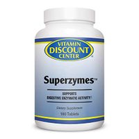Vitamin Discount Center, Superzymes Healthy Digestive Enzymes, Dietary Nutritional Supplement, Yeast Free, Soy Free, Dairy Free, 180 Tablets