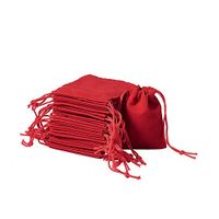 Fashewelry 100 Pack Red Drawstring Velvet Bags 1.97x2.76" Wedding Party Favor Jewelry Candy Storage Gift Packaging Small Pouches