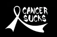Cancer Sucks Decal Vinyl Sticker|Cars Trucks Vans Walls Laptop| White |7.5 x 4.5 in|CCI1159