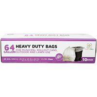 PlasticMill 64 Gallon Garbage Bags: Clear, 1.5 Mil, 50x60, 10 Bags.