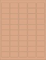 (50 Sheets) 2500 1x1-1/2 INCH Brown Kraft Stickers for Laser/Inkjet Printers, Blank - Size: 8-1/2"X11" Standard Sheets