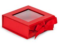 Folding Presentation Box with Window 24 Count - Small - Red