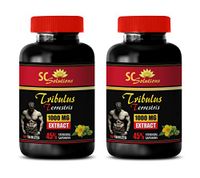 Testosterone Booster - TRIBULUS TERRESTRIS Extract 1000Mg - Tribulus Herbal Supplements - 2 Bottles 180 Tablets
