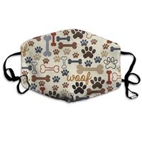 Dog Bones Paw Prints Cream Mouth Mask For Daily Dress Up,Anti-dust Mouth-Muffle,Washable Reusable Holiday Half Face Masks For Mens And Womens With Adjustable Earloop