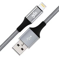 360 Electrical 360650-TU Habitat 4ft Premium Braided Charging Cable with Lightning Connector - MFi Certified for iPhone and iPad - Modern-Tungsten
