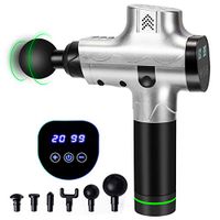 QDH Massage Gun, Upgraded 20 Adjustable Speeds Handheld Deep Tissue Muscle Massager Device Helps Relieve Muscle Soreness and Stiffness - with 6 Massage Heads and Portable Bag
