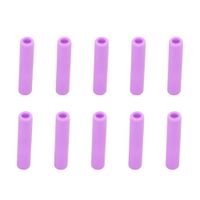 Straw Sleeve, Maserfaliw 10Pcs 6mm Silicone Reusable Straw Mate Sleeve Drink Teeth Shockproof Protector - Purple, Recyclable, Suitable For Holiday Gifts In The Outing and Indoors.