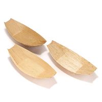 BambooMN 6" x 2.75"Premium Bamboo Leaf Boat, All Natural and Disposable Compstable for Catering and Home Use, 300 Pieces