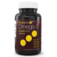 NutraSea +D Omega 3 Fish Oil + Vitamin D Supplement, Fresh Mint, Burpless Fish Oil Soft Gels, 60 Count