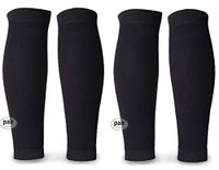 MGANG Calf Compression Sleeve, (2 Pairs) 20-30mmHg, Footless Compression Socks Unisex, Best for Pain Relief, Swelling, Edema, Maternity, Varicose Veins, Shin Splint, Nursing, Travel, Black S/M