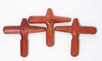 Lot of 3 Pcs. Thai Traditional Reflexology Hand & Foot Massage Stick X-Shape Massager Massage Tool Red Wood