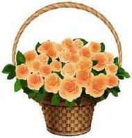 HotSaleStore Sticker Seals 48 Peach Rose Basket Sticker Label Envelope Seals 1.2" Round