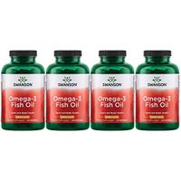 Swanson Omega 3 Fish Oil Supplement Heart Brain and Joint Support GMO-Free EFAs 180 mg EPA Plus 120 mg DHA 150 Softgel Capsules Lemon Flavor (4 Pack)