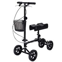 Steerable Foldable New Durable Turning Brake Knee Walker Scooter Handlebar Hand Brakes Aluminum Alloy Double Brake Device Foot Ankle