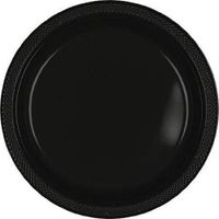 Bulk Round Plastic Plates | 50ct (7 inch, Black)