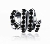 snake 925 Silver CZ Charm Beads Fit sterling Bracelet Necklace Chain DIY #A268 unique party decoration accesories jewels jewelery girl accessories womans