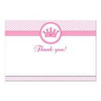 30 Blank Thank You Cards Princess Pink Polka Dots Baby Shower Sprinkle Girl Birthday Party + 30 White Envelopes