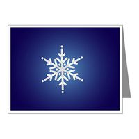 Note Cards (20 Pack) Snowflake on Dark Blue