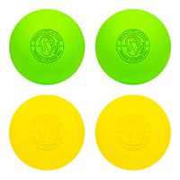 Signature Lacrosse Ball Set - Massage Balls, Myofascial Release Tools, Back Roller, Muscle Knot Remover, Firm Rubber -Scientifically Designed for Durability (Yellow/Green, 2 Balls)
