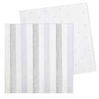 Illume Partyware Celebrate Happiness Silver Stripes & Dots Luncheon Napkin - Pack of 20