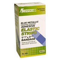 Afassco 438 Fine Woven Blue Metallic Adhesive Bandage Strips - 50 / BX