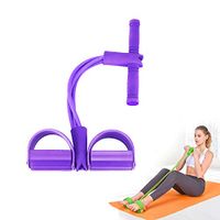 Multifunction Leg Exerciser, 4 Tubes Foot Pedal Elastic Pull Rope with Handle Fitness Equipment Bodybuilding Expander, Home Fitness Equipment Sculpture Abdomen Waist Arm Leg Tummy Traine