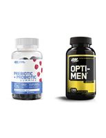 Optimum Nutrition Prebiotic & Probiotic Gummies, 30 Servings with Opti-Men, Mens Daily Multivitamin Supplement with Vitamins C, D, E, B12, 150 Count