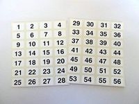 Minilabel White 16X10mm Consecutive, Sequential Number Sequence Labels, Numbering Stickers, From 1-56