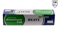 EcoQuality [10 Pack] Food Service Heavy Duty Aluminum Foil Roll (18 x 500) with Sturdy Corrugated Cutter Box - Great for Grill Use, Kitchen Wrap, Foil Wrap, Cooking, Cleaning (18 inch x 500 Feet)