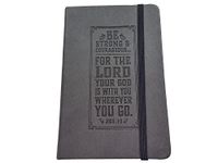 Christian Arts Gifts Faux Leather Be Strong Notebook, 192 Lined Pages, 3 3/4"x5 5/8", Elastic Closure