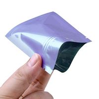 Aluminu Foil Bags Ziplock Mylar Food Storage Bags Smell Proof Flat Colorful Candy Packaging Pouch Wedding Favor Heat Sealable Pack of 100 (0.3oz Double Sided Purple)