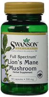 Swanson Premium Brand Full Spectrum Lion's Mane Mushroom 500mg (2 Bottles each of 60 Capsules)
