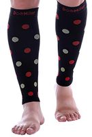 Doc Miller Calf Compression Sleeve - Polka Dots 1 Pair 20-30mmHg Support Running Recovery Shin Splints Varicose Veins (BlackRedGrn, Large)