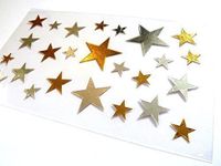 Small Gold & Silver Stars Decorative Stickers for Children & Card Making & Christmas
