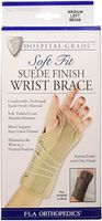 FLA Soft Fit Suede Left Finish Wrist Brace, Beige, Medium