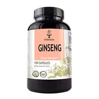 Ginseng 100 Capsules 500 mg | Filled with Korean Red Ginseng Root | Panax Ginseng | Brain Function | Improves Energy & Mood | Strengthens The Immune System | Non-GMO