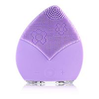 OMZBM Silicone Face Cleanser and Massager Brush, IPX5 Waterproof Rechargeable Facial Cleansing System for Vibration Massage,Purple