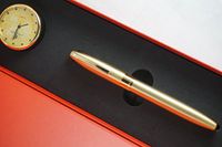 Made in Germany Sheaffer Legacy Heritage 22KT Gold Rollerball Pen and Matching Gold Sheaffer desk Clock Combo