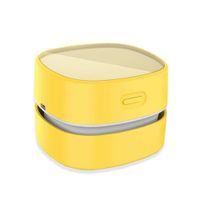 ODISTAR Desktop Vacuum cleaner,Mini table dust sweeper Energy Saving with auto power-off function,High endurance up to 400 mins,Cordless&360º Rotatable Design for Keyboard/Home/Offic (Yellow charging)