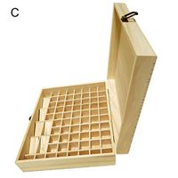 HUAhuako Wooden Essential Oil Box, Solid Natural Wood Storage Case Container Organizer for Yourself or Friends C