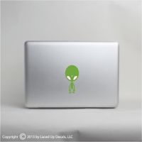Green Alien Apple Head Macbook Pro Skin Vinyl Decal Sticker © 2013 Laced Up Decals